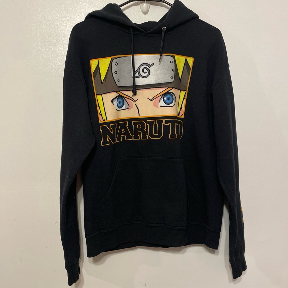 Naruto Shippuden Collection Black Hoodie Sweatshirt Anime  Size Medium